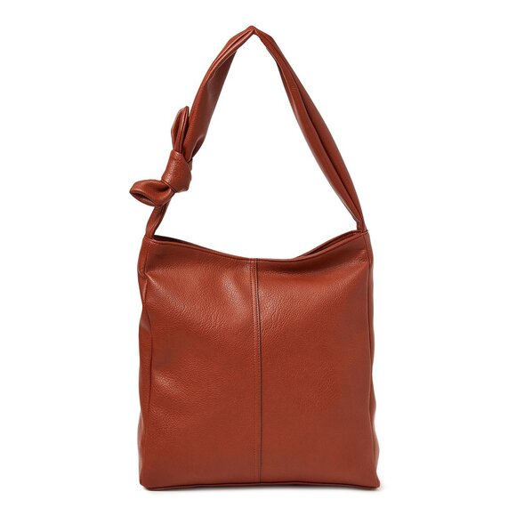 Minimalist Cognac Bow-Top Katie Bag - Picture 1 of 5
